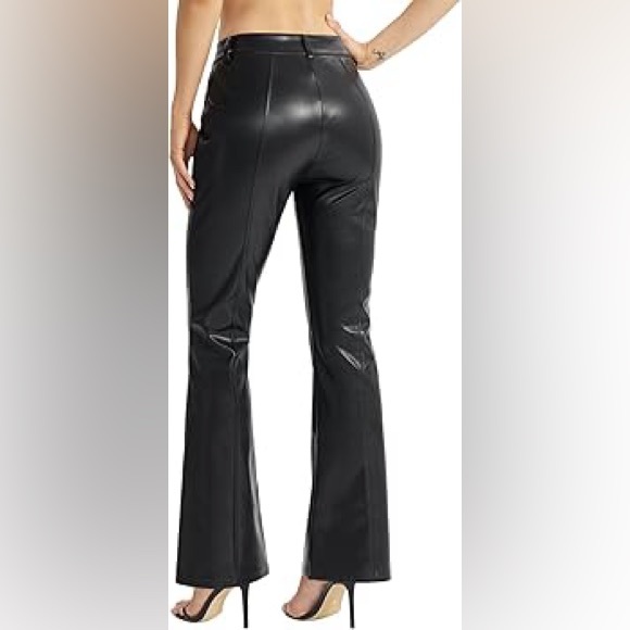 Laurence Roy Leather bootcut Pants jeans 10 black trousers jeans - Picture 3 of 11